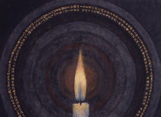 Candle Light by Iwasaki Tsuneo currently on view at Morikami Museum and Japanese Gardens