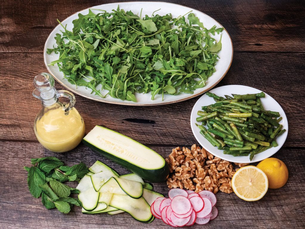 Ingredients for Spring Vegetable Salad, Photo by Kent Anderson