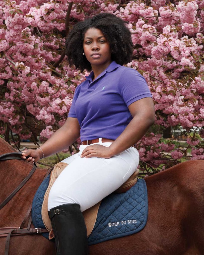 Shariah Harris, the first African American woman to compete in the Silver Cup tournament, began riding at the age of 8 and remains passionate about the sport of polo. Courtesy of Ralph Lauren