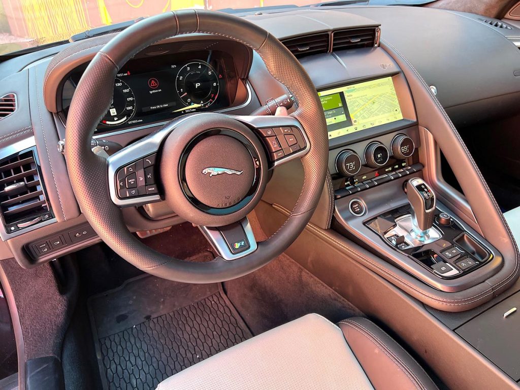 575-hp Jaguar F-Type R Coupe, steering wheel