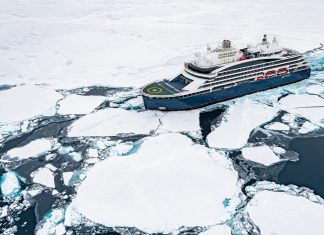 The expedition ship is capable of breaking deep multiyear ice, going further than any passenger ship has gone before Photo by Olivier Blaud