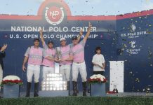 2025 U.S. Open Polo Championship winners Adolfo Cambiaso, Diego Cavanagh, Matt Coppola, and Alejandro Poma of La Dolfina/Tamera. Photo © David Lominska